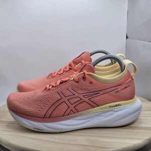 Womens  Size 7.5- ASICS Gel Nimbus 25 Sneakers Papaya Pink Orange Shoes 1012B356
